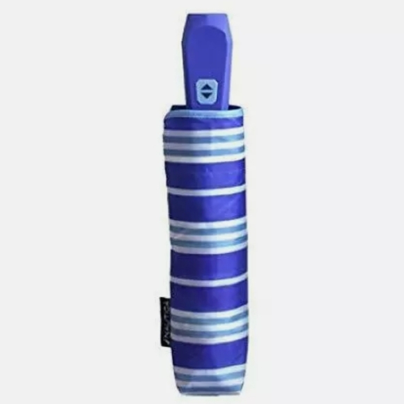 Nautica Multi-Blue Striped Umbrella & Atuo Handle - Picture 2 of 9